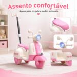 Moto Elétrica Infantil 6V Rosa e Branca com Haste Guia, LED, USB, MP3 e INMETRO para passeios seguros - Imagem 5