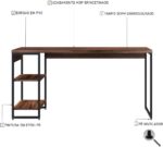 Escrivaninha com Estante Baixa Dynamica 1,50m: mais organização, 2 prateleiras e design preto para seu home office. - Imagem 4