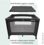 Berço Portátil Infantil Cercado Desmontável Adventure KaBaby: praticidade, proteção e mosquiteiro para o bebê em casa ou viagens - Imagem 4