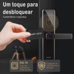 YESOP Fechadura Digital Inteligente Wi-Fi: segurança com câmera, senha, tag e app para abertura remota pela Tuya. - Imagem 5