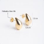Conjunto Feminino Semijoia Folheada Ouro 18k com Corrente e Brinco Bold: elegância marcante para valorizar seu visual. - Imagem 3
