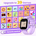 Relógio smartwatch infantil à prova d’água para meninas 5-12 anos, com 39 jogos, câmera HD, música e controle parental. - Imagem 5