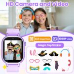 Relógio smartwatch infantil à prova d’água para meninas 5-12 anos, com 39 jogos, câmera HD, música e controle parental. - Imagem 6
