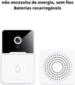 Campainha residencial Wi-Fi com câmera, áudio e visão noturna para monitorar e atender pelo celular - Imagem 7