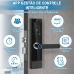 Fechadura Eletrônica Biométrica com Câmera Wi-Fi e Tuya App: segurança, acesso rápido e controle remoto inteligente. - Imagem 5