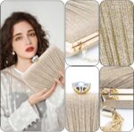 Bolsa Clutch Festa Feminina Dourada com Correntes Removíveis, elegante e versátil para usar na mão, ombro ou transversal. - Imagem 3