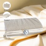Bolsa Clutch Festa Feminina Dourada com Correntes Removíveis, elegante e versátil para usar na mão, ombro ou transversal. - Imagem 5
