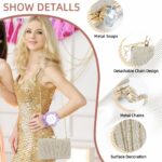 Bolsa Clutch Festa Feminina Dourada com Correntes Removíveis, elegante e versátil para usar na mão, ombro ou transversal. - Imagem 6