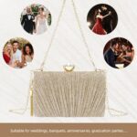 Bolsa Clutch Festa Feminina Dourada com Correntes Removíveis, elegante e versátil para usar na mão, ombro ou transversal. - Imagem 7