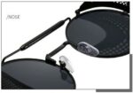 Óculos de Sol Steampunk Retrô LukeSports com proteção UV400 e design redondo em metal para estilo e proteção lateral. - Imagem 3