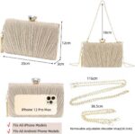 Bolsa Clutch Festa Feminina Dourada com Correntes Removíveis, elegante e versátil para usar na mão, ombro ou transversal. - Imagem 9