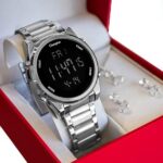 Relógio Champion Feminino Digital Prata CH40071T com colar e brincos: elegância e praticidade em um só conjunto. - Imagem 3