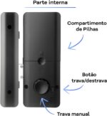 Fechadura Digital Biométrica WiFi para Porta de Vidro: segurança, acesso por app, digital, cartão e senha para sua residência. - Imagem 3