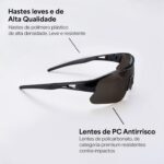 Óculos de Sol Esportivo Masculino UV400 JustGoFit: proteção e conforto para corrida com estilo espelhado. - Imagem 3