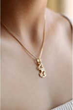 Colar Feminino Mãe de Pet com Pingente de Cachorro e Zircônias Banhado a Ouro 18k, presente elegante para amantes de pets - Imagem 3