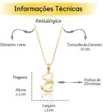 Colar Feminino Mãe de Pet com Pingente de Cachorro e Zircônias Banhado a Ouro 18k, presente elegante para amantes de pets - Imagem 5