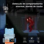 Câmera IP Sem Fio 3MP Externa com Visão 360°, Dupla Lente, WiFi, IP66 e Áudio Bidirecional para Segurança Total - Imagem 3