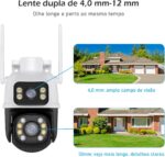 Câmera IP Sem Fio 3MP Externa com Visão 360°, Dupla Lente, WiFi, IP66 e Áudio Bidirecional para Segurança Total - Imagem 4