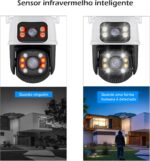 Câmera IP Sem Fio 3MP Externa com Visão 360°, Dupla Lente, WiFi, IP66 e Áudio Bidirecional para Segurança Total - Imagem 6