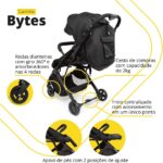 Carrinho de Bebê Safety 1st Bytes Full Black: fechamento fácil, proteção UV50+ e conforto para o bebê. - Imagem 4