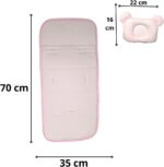 Conjunto para Bebê com Capa Protetora e Travesseiro Rosa: conforto, proteção e prevenção da cabeça chata no carrinho. - Imagem 6