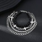 Pulseira de cruz para homens: estilo religioso e presente cristão com significado e elegância - Imagem 5