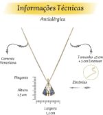 Colar Nossa Senhora Aparecida banhado a 18k com zircônias, ideal para presentear com elegância e fé - Imagem 4