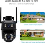 Câmera IP Externa 3MP WiFi com dupla lente, visão 360°, ночurna, IP66 e áudio bidirecional para segurança completa - Imagem 4
