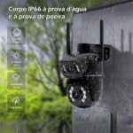 Câmera IP Externa 3MP WiFi com dupla lente, visão 360°, ночurna, IP66 e áudio bidirecional para segurança completa - Imagem 6