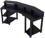 Kit 2 Peças com Mesa Gamer ME4167 e Cadeira Mesh Preto/Azul: conforto e praticidade para seu setup gamer e escritório - Imagem 5