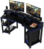 Kit 2 Peças com Mesa Gamer ME4167 e Cadeira Mesh Preto/Azul: conforto e praticidade para seu setup gamer e escritório - Imagem 6