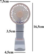 Mini Ventilador Recarregável Usb Portátil Mesa Suporte - Azul - Imagem 2