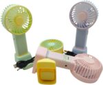Mini Ventilador Recarregável Usb Portátil Mesa Suporte - Azul - Imagem 3
