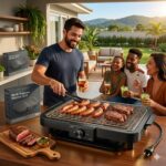 Churrasqueira Elétrica Grill Multi-Purpose 2000W: grelha antiaderente, removível e prática para churrasco sem fumaça em casa. - Imagem 3