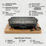 Churrasqueira Elétrica Grill Multi-Purpose 2000W: grelha antiaderente, removível e prática para churrasco sem fumaça em casa. - Imagem 5