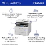 Brother MFC-L3780CDW: multifuncional colorida sem fio com impressão a laser, duplex de passagem única e alta velocidade para pequenas empresas. - Imagem 3