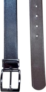 Cinto Masculino Social Couro Legítimo Plus Size GG XL XXL Dupla Face: elegância, conforto e versatilidade em preto e marrom. - Imagem 3