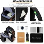 Bolsa Transversal Masculina Antifurto Impermeável com Cadeado e USB, compacta e segura para trabalho, academia e uso urbano. - Imagem 4