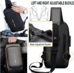 Bolsa Transversal Masculina Antifurto Impermeável com Cadeado e USB, compacta e segura para trabalho, academia e uso urbano. - Imagem 6