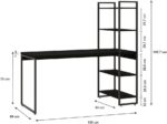Escrivaninha com Estante Alta Dynamica: 4 prateleiras e amplo espaço para organizar seu home office com estilo. - Imagem 3