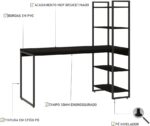 Escrivaninha com Estante Alta Dynamica: 4 prateleiras e amplo espaço para organizar seu home office com estilo. - Imagem 4