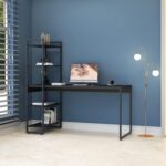 Escrivaninha com Estante Alta Dynamica: 4 prateleiras e amplo espaço para organizar seu home office com estilo. - Imagem 5