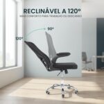 Cadeira de escritório Diretor Flink Preta Healer com conforto ergonômico, apoio lombar e mecanismo relax para longas jornadas. - Imagem 5
