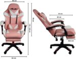 Cadeira Gamer Stillus Ergonômica Rosa com apoio para os pés, reclínio e ajuste para máximo conforto em jogos e trabalho - Imagem 3