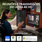 Webcam Logitech MX Brio 4K com IA, microfones com redução de ruído e USB-C para reuniões nítidas e profissionais - Imagem 3