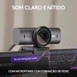Webcam Logitech MX Brio 4K com IA, microfones com redução de ruído e USB-C para reuniões nítidas e profissionais - Imagem 5