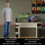 Mesa Gamer Madesa 9409 Branco: design resistente em MDP e acabamento durável para seu setup gamer. - Imagem 3