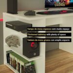 Mesa Gamer Madesa 9409 Branco: design resistente em MDP e acabamento durável para seu setup gamer. - Imagem 5