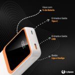 Power Bank 20000mAh Turbo 22.5W: carga ultra rápida, visor LED e 2 saídas para Android e iOS. - Imagem 3