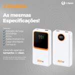 Power Bank 20000mAh Turbo 22.5W: carga ultra rápida, visor LED e 2 saídas para Android e iOS. - Imagem 5